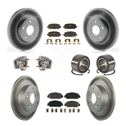 Hub Bearing Coat Brake Rotor Pads Front Rear Kit (10Pc) For 16-22 Honda HR-V AWD