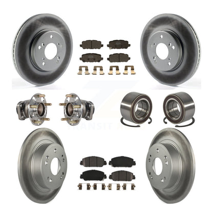 Hub Bearing Coat Brake Rotor Pads Front Rear Kit (10Pc) For 16-22 Honda HR-V FWD
