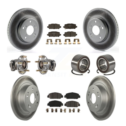 Hub Bearing Coat Brake Rotor Pads Front Rear Kit (10Pc) For 16-22 Honda HR-V FWD