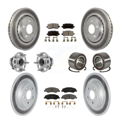 Hub Bearing Coated Brake Rotor Pad Front Rear Kit (10Pc) For 18-23 Honda Odyssey