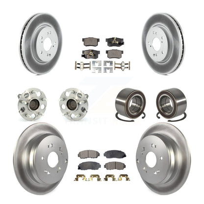 Hub Bearing Coat Brake Rotor Pads Front Rear Kit (10Pc) For 07-11 Honda CR-V FWD
