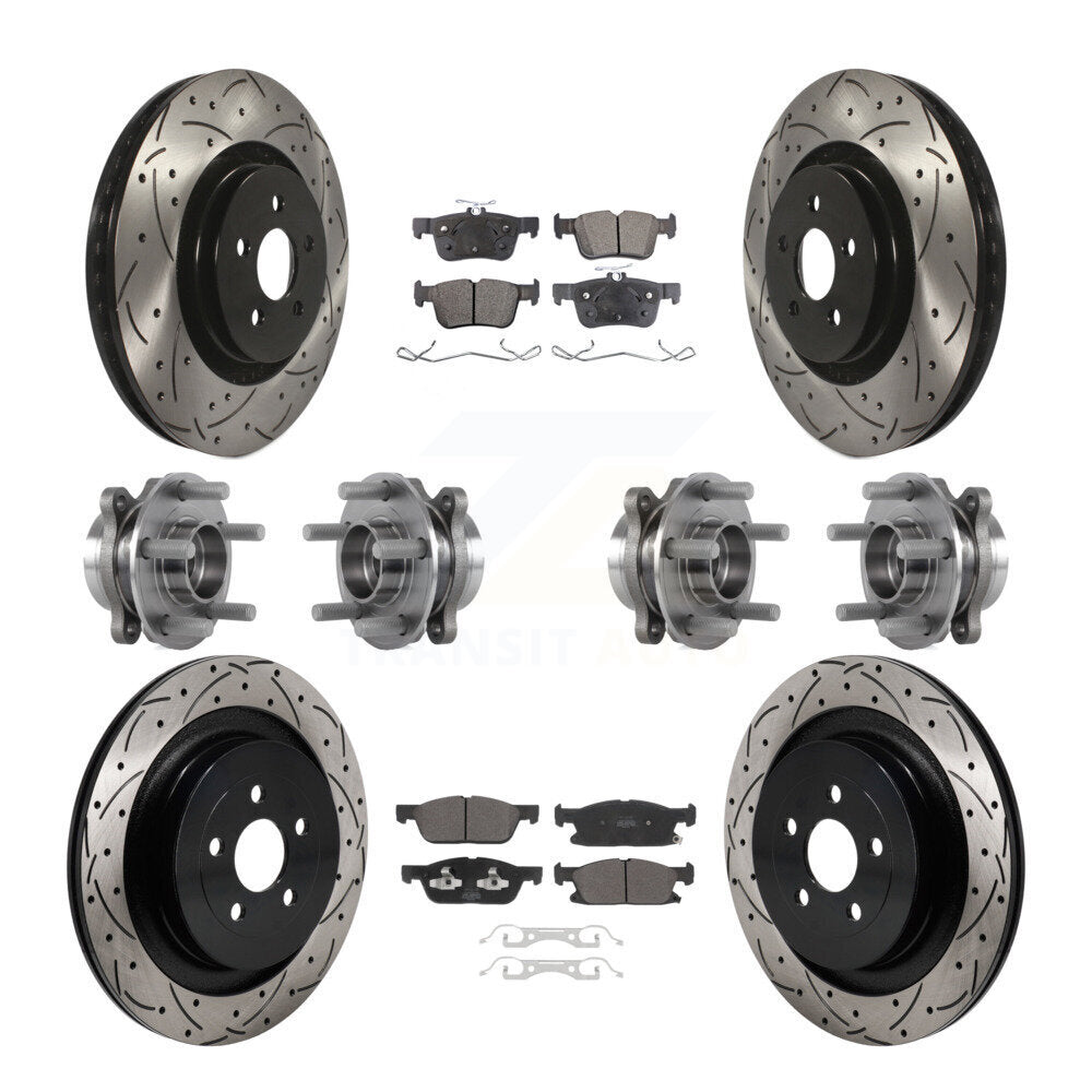Hub Bearing Coat Brake Rotor Pads Front Rear Kit (10Pc) For Lincoln Nautilus AWD