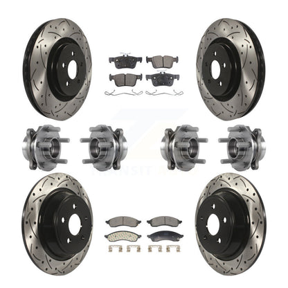 Hub Bearing Coat Brake Rotor Pads Front Rear Kit (10Pc) For Lincoln Nautilus AWD