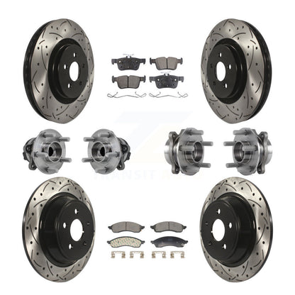 Hub Bearing Coat Brake Rotor Pads Front Rear Kit (10Pc) For Lincoln Nautilus FWD