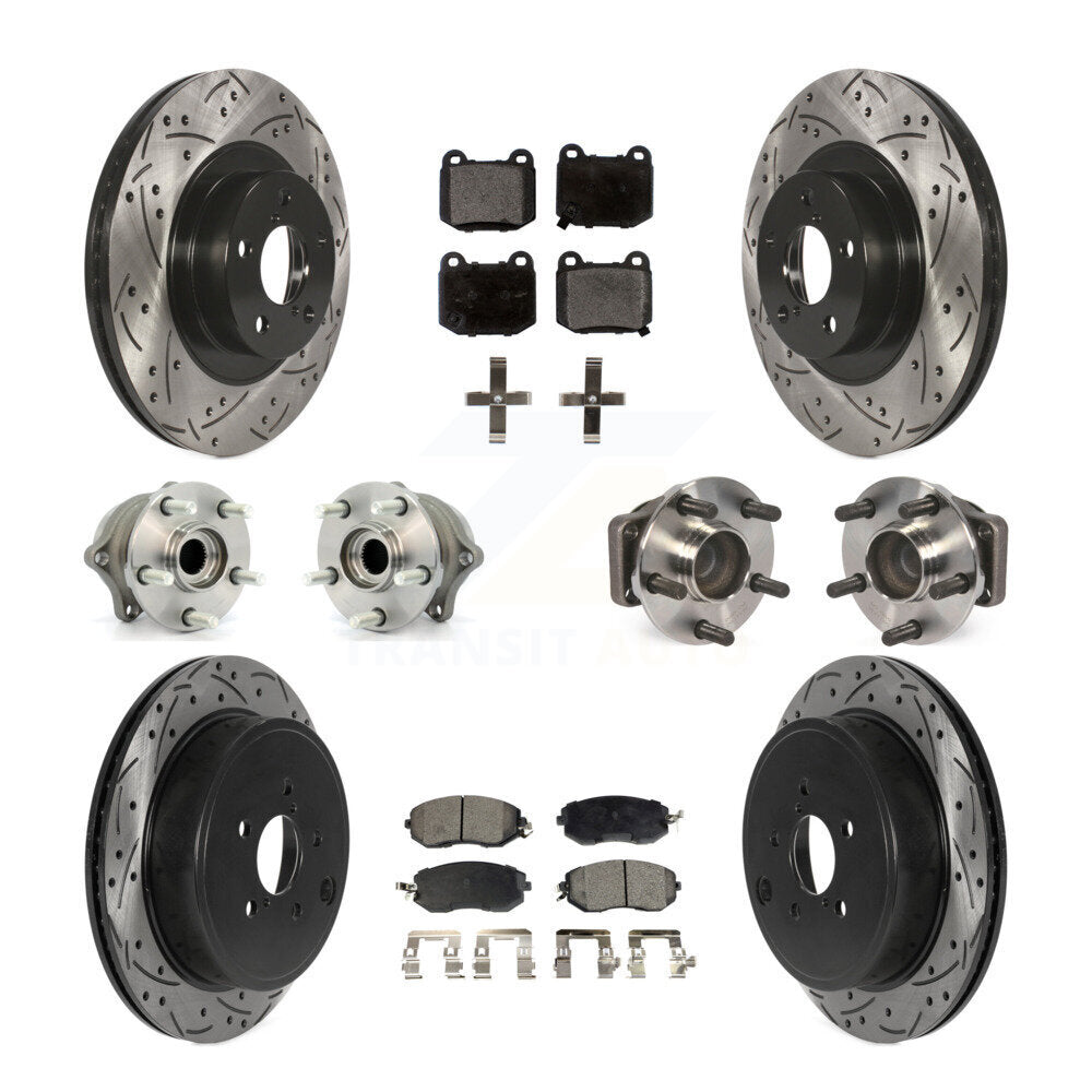 Hub Bearing Coated Disc Brake Rotor And Pad Front Rear Kit (10Pc) For Subaru BRZ