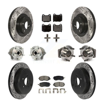 Hub Bearing Coated Disc Brake Rotor And Pad Front Rear Kit (10Pc) For Subaru BRZ