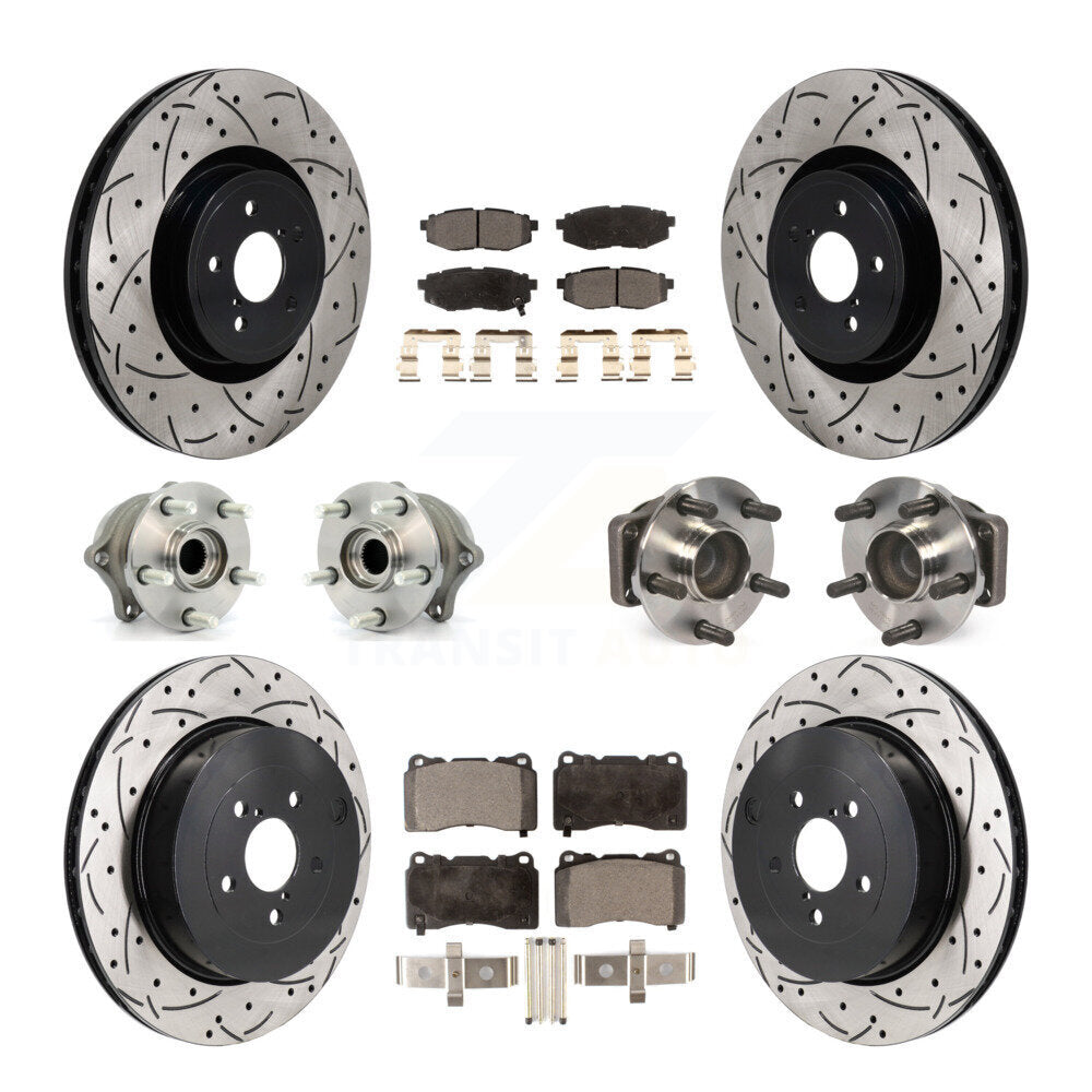 Hub Bearing Coat Brake Rotor Pads Front Rear Kit (10Pc) For 2017 Subaru BRZ Base