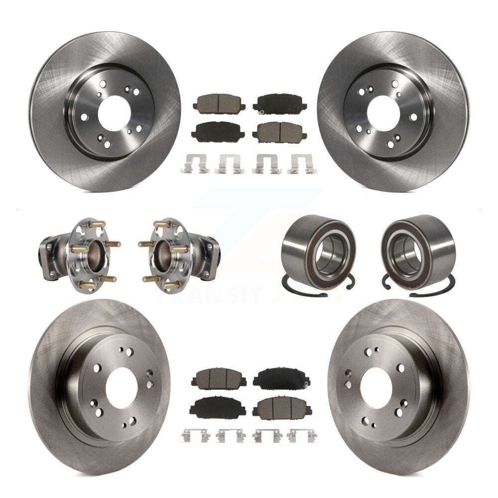 Hub Bearing Brake Rotor & Pad Front Rear Kit (10Pc) For 2016-2022 Honda HR-V FWD