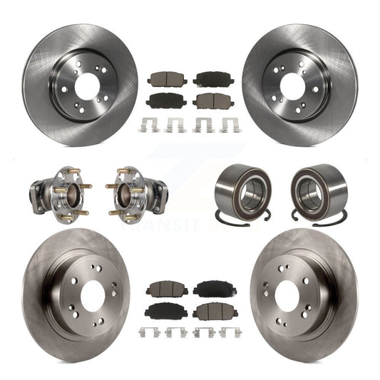 Hub Bearing Brake Rotor & Pad Front Rear Kit (10Pc) For 2016-2022 Honda HR-V FWD