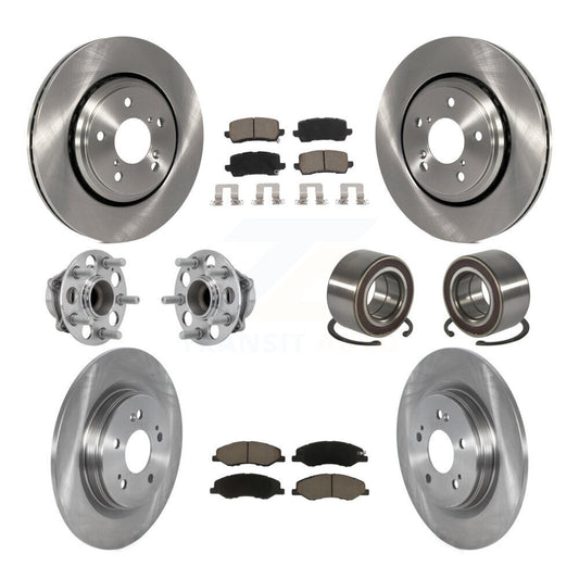 Hub Bearing Brake Rotor & Pads Front Rear Kit (10Pc) For 2018-2023 Honda Odyssey