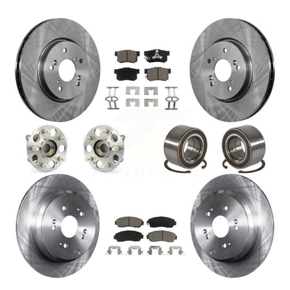 Hub Bearing Disc Brake Rotor Pads Front Rear Kit (10Pc) For Honda CR-V Acura RDX