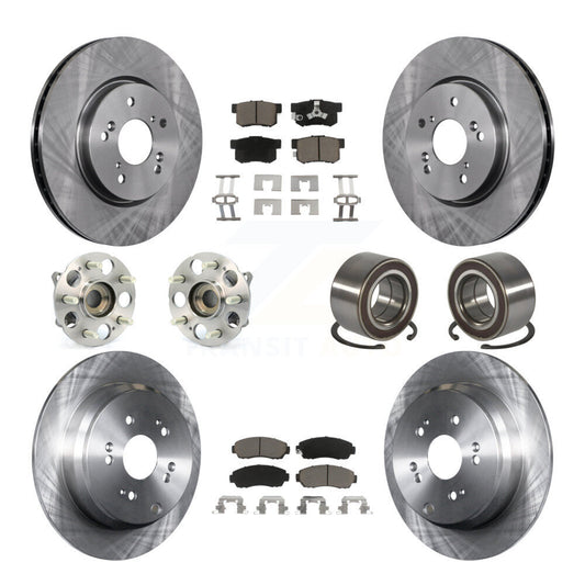 Hub Bearing Disc Brake Rotor Pads Front Rear Kit (10Pc) For Honda CR-V Acura RDX