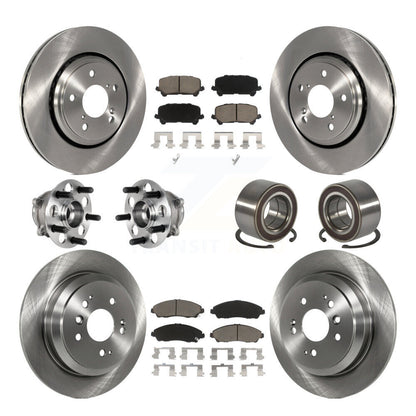 Hub Bearing Brake Rotor Pads Front Rear Kit (10Pc) For 2016-2022 Honda Pilot AWD