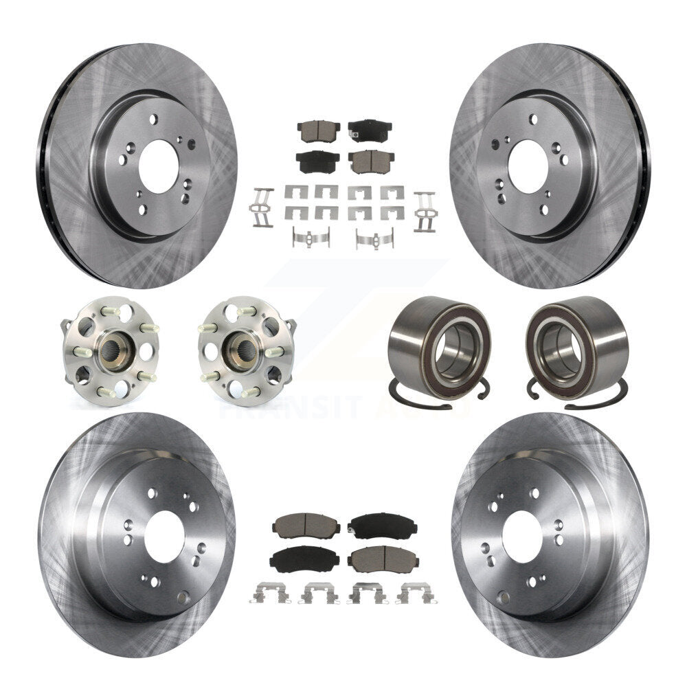 Hub Bearing Disc Brake Rotor And Ceramic Pad Front Rear Kit (10Pc) For Acura RDX