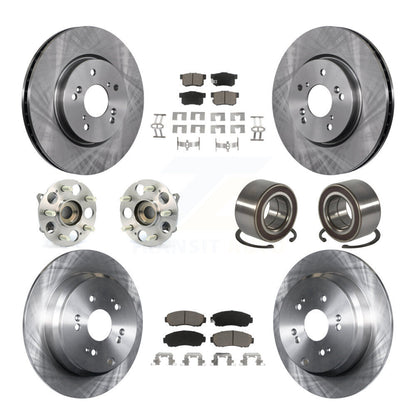 Hub Bearing Disc Brake Rotor And Ceramic Pad Front Rear Kit (10Pc) For Acura RDX