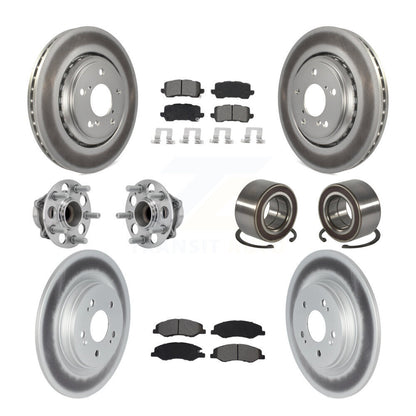 Hub Bearing Coated Brake Rotor Pad Front Rear Kit (10Pc) For 18-23 Honda Odyssey