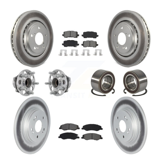 Hub Bearing Coated Brake Rotor Pad Front Rear Kit (10Pc) For 18-23 Honda Odyssey