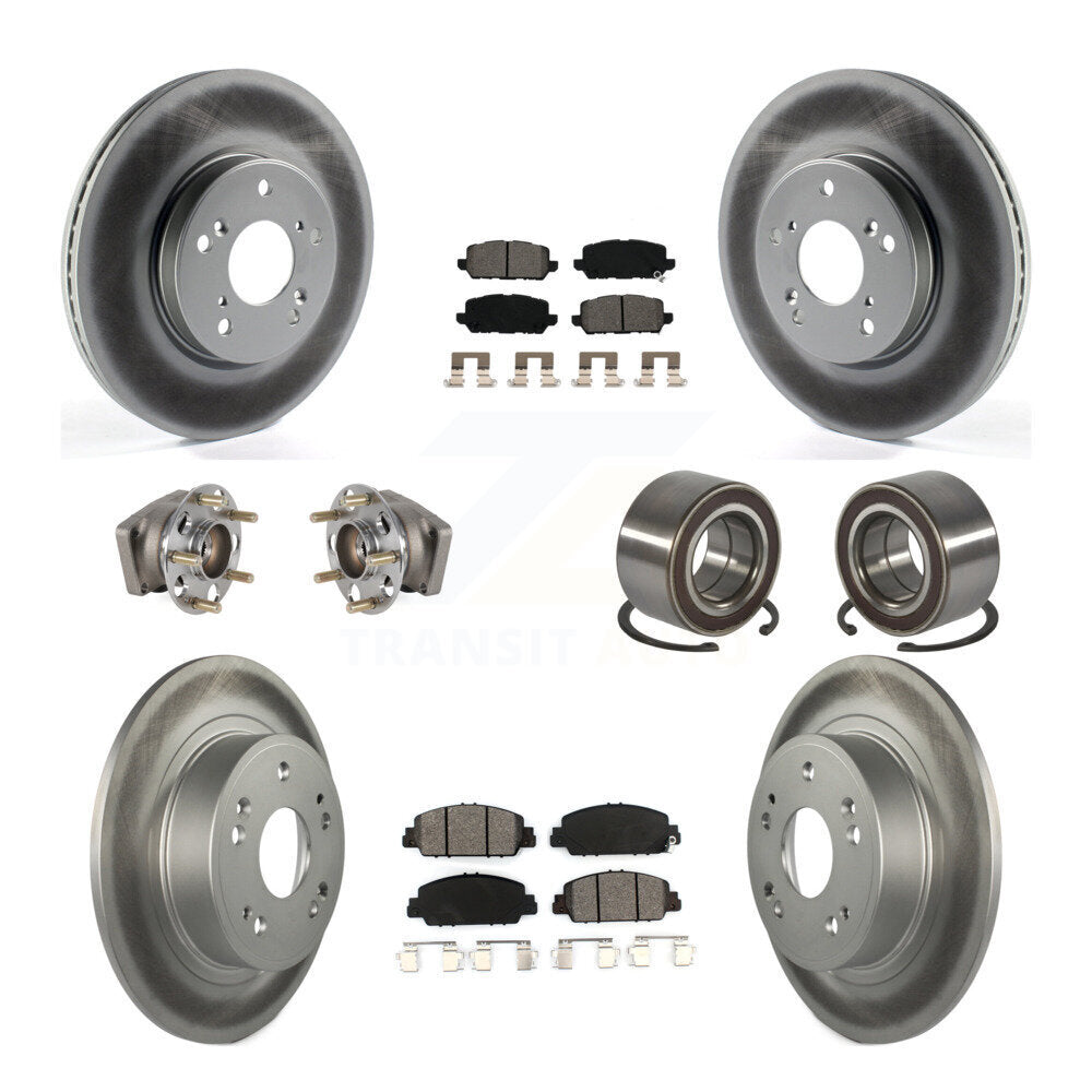 Hub Bearing Coat Brake Rotor Pads Front Rear Kit (10Pc) For 16-22 Honda HR-V AWD