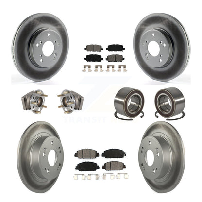 Hub Bearing Coat Brake Rotor Pads Front Rear Kit (10Pc) For 16-22 Honda HR-V AWD
