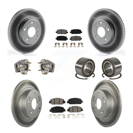 Hub Bearing Coat Brake Rotor Pads Front Rear Kit (10Pc) For 16-22 Honda HR-V AWD