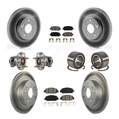 Hub Bearing Coat Brake Rotor Pads Front Rear Kit (10Pc) For 16-22 Honda HR-V FWD