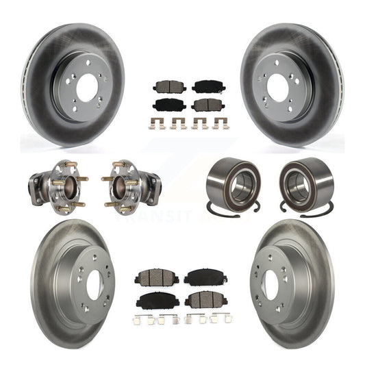 Hub Bearing Coat Brake Rotor Pads Front Rear Kit (10Pc) For 16-22 Honda HR-V FWD