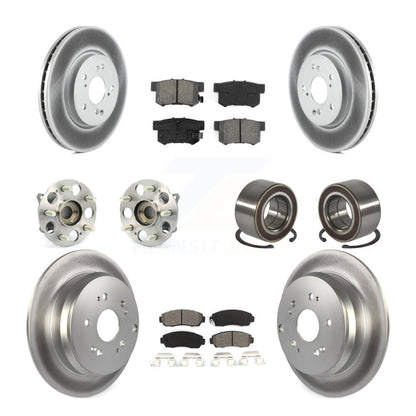 Hub Bearing Coated Disc Brake Rotor And Pads Front Rear Kit (10Pc) For Acura RDX