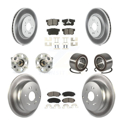 Hub Bearing Coat Brake Rotor Pads Front Rear Kit (10Pc) For Honda CR-V Acura RDX