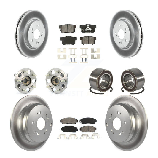 Hub Bearing Coat Brake Rotor Pads Front Rear Kit (10Pc) For Honda CR-V Acura RDX