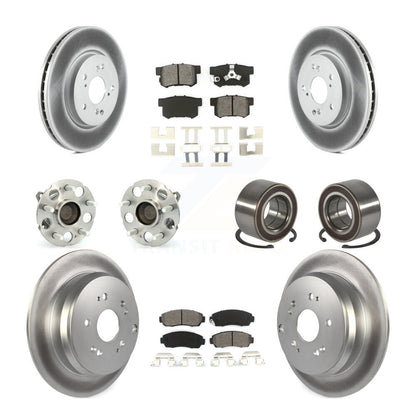 Hub Bearing Coat Brake Rotor Pads Front Rear Kit (10Pc) For 07-11 Honda CR-V FWD