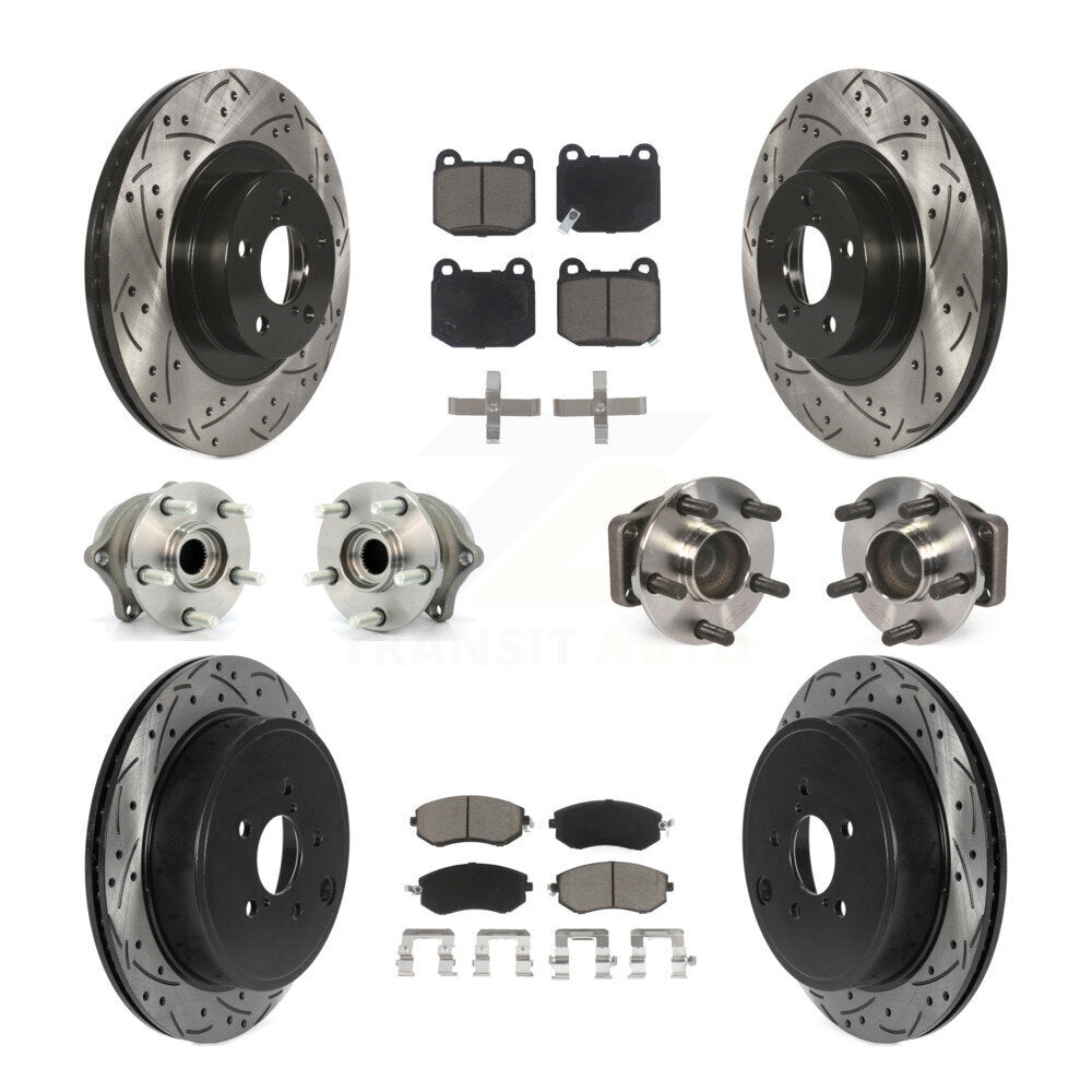 Hub Bearing Coated Disc Brake Rotor And Pad Front Rear Kit (10Pc) For Subaru BRZ