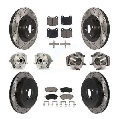 Hub Bearing Coated Disc Brake Rotor And Pad Front Rear Kit (10Pc) For Subaru BRZ