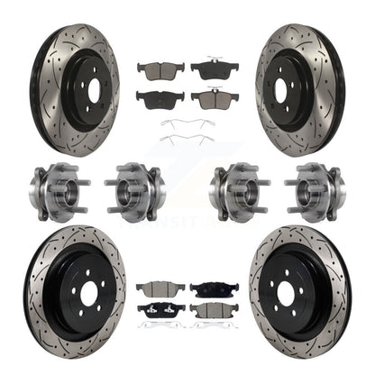 Hub Bearing Coat Brake Rotor Pads Front Rear Kit (10Pc) For Lincoln Nautilus AWD