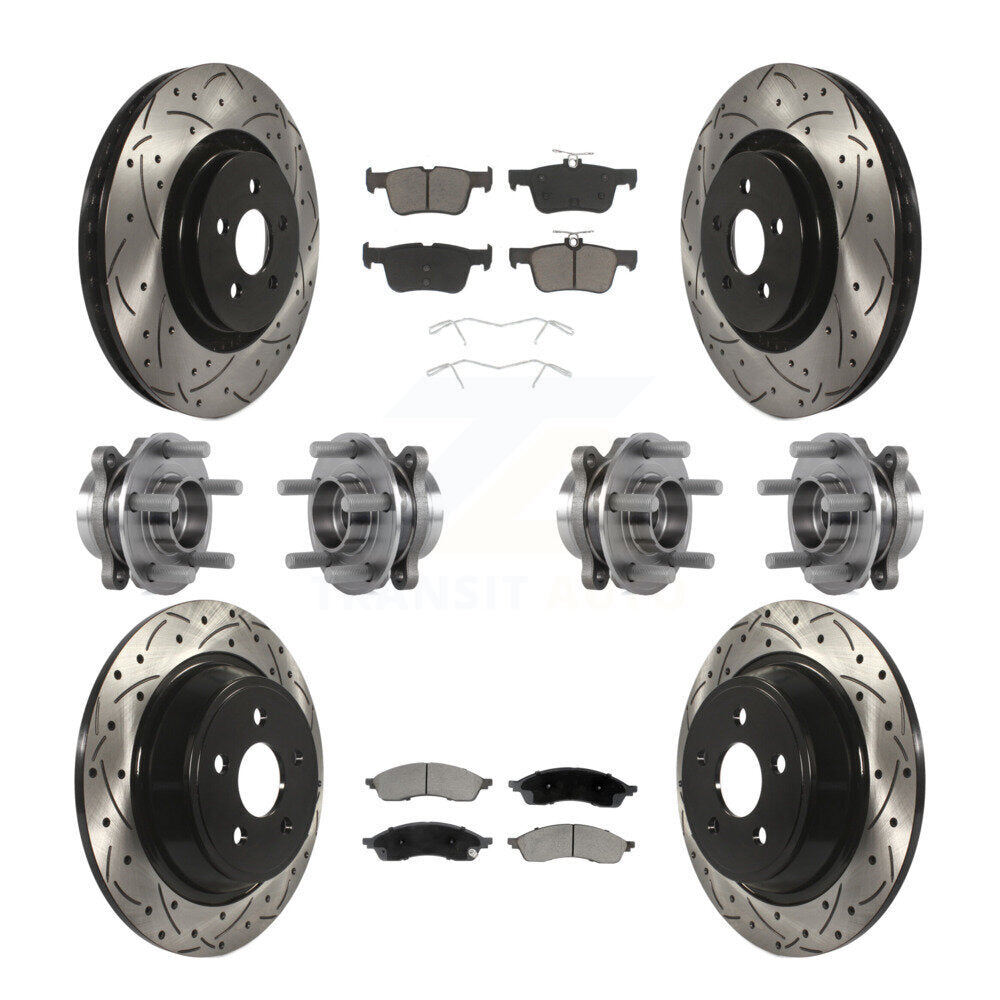 Hub Bearing Coat Brake Rotor Pads Front Rear Kit (10Pc) For Lincoln Nautilus AWD