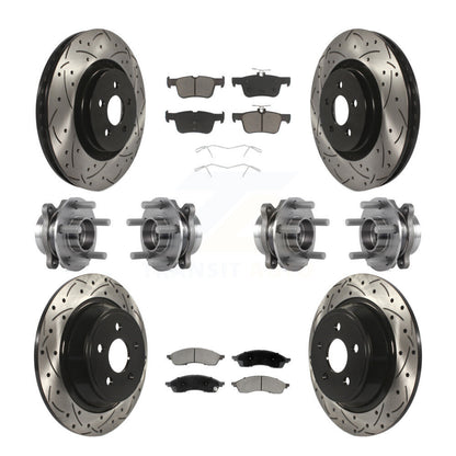 Hub Bearing Coat Brake Rotor Pads Front Rear Kit (10Pc) For Lincoln Nautilus AWD