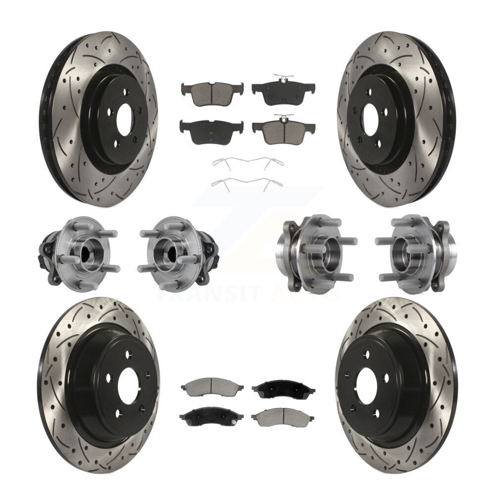 Hub Bearing Coat Brake Rotor Pads Front Rear Kit (10Pc) For Lincoln Nautilus FWD
