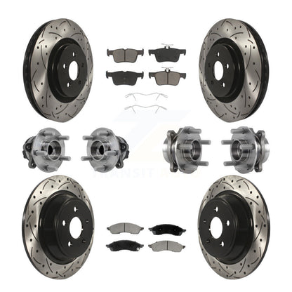 Hub Bearing Coat Brake Rotor Pads Front Rear Kit (10Pc) For Lincoln Nautilus FWD