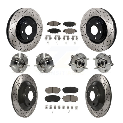 Hub Bearing Coated Disc Brake Rotor And Pad Front Rear Kit (10Pc) For Mazda CX-5