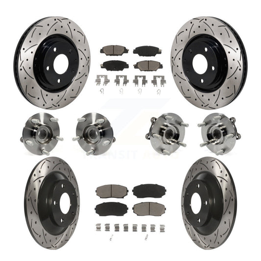 Hub Bearing Coated Disc Brake Rotor And Pad Front Rear Kit (10Pc) For Mazda CX-5