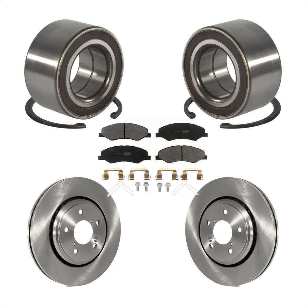 Wheel Bearing Disc Brake Rotors And Pads Front Kit For 2018-2023 Honda Odyssey