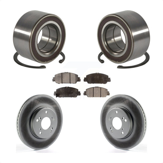 Wheel Bearing Coated Disc Brake Rotor And Pad Front Kit For 2016-2022 Honda HR-V