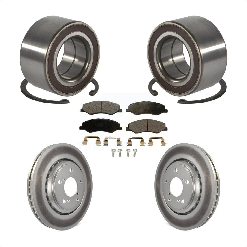 Wheel Bearing Coated Disc Brake Rotor Pads Front Kit For 2018-2023 Honda Odyssey