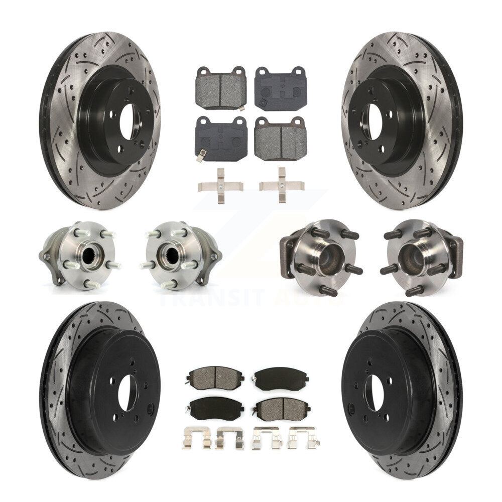 Hub Bearing Coated Disc Brake Rotor And Pad Front Rear Kit (10Pc) For Subaru BRZ
