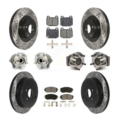 Hub Bearing Coated Disc Brake Rotor And Pad Front Rear Kit (10Pc) For Subaru BRZ