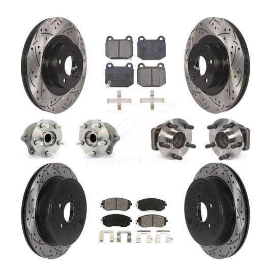 Hub Bearing Coated Disc Brake Rotor And Pad Front Rear Kit (10Pc) For Subaru BRZ