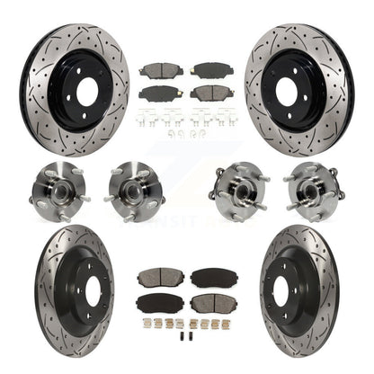 Hub Bearing Coated Disc Brake Rotor And Pad Front Rear Kit (10Pc) For Mazda CX-5