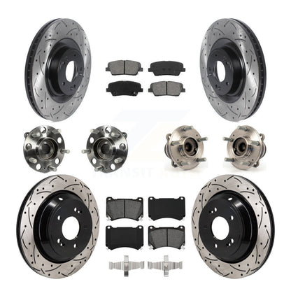 Hub Bearing Coated Brake Rotor Pads Front Rear Kit (10Pc) For 2011 Hyundai Equus