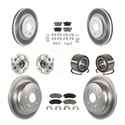 Hub Bearing Coated Disc Brake Rotor And Pads Front Rear Kit (10Pc) For Acura RDX