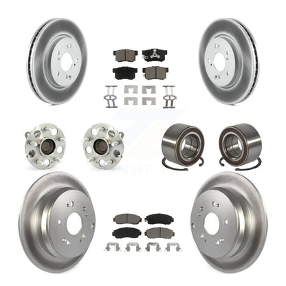 Hub Bearing Coat Brake Rotor Pads Front Rear Kit (10Pc) For 07-11 Honda CR-V FWD