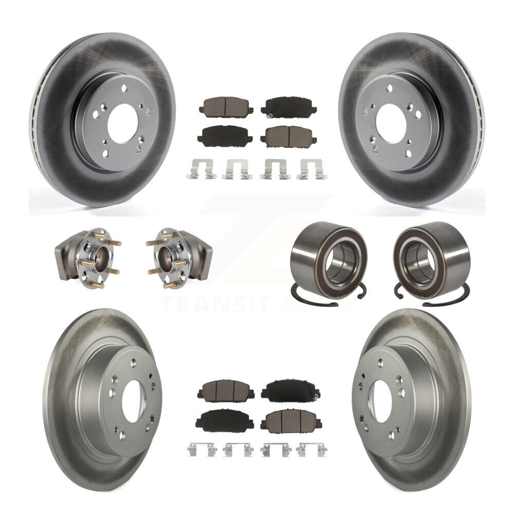 Hub Bearing Coat Brake Rotor Pads Front Rear Kit (10Pc) For 16-22 Honda HR-V AWD